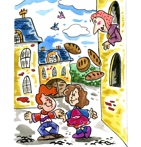 Dessin Dansons la capucine dans la rue, illustrateur Dang